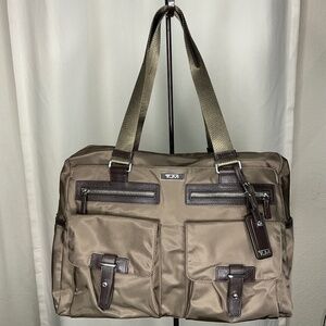 TUMI Voyageur Geneva Carry All Tote Bag Quartz Nylon Leather Trim Style 487
